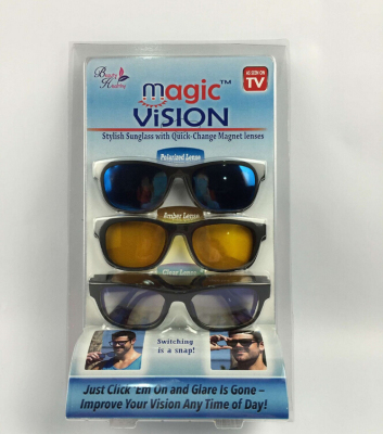 TVmagicvision three color magic glasses glasses. The strong magnet pressure changer