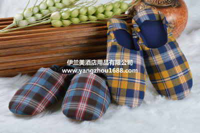 Scotland style sub cloth embroidered home slippers comfortable soft floor mop wholesale