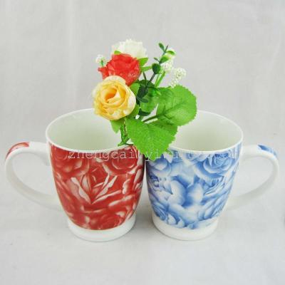 Ceramic cup coffee cup advertising promotion cup roasted flower cup