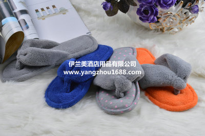 Spring and summer export ladies series solid towel flip flops slip waterproof indoor Home Furnishing drag
