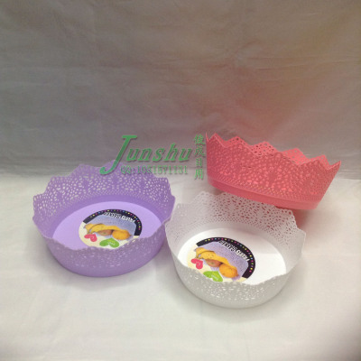 Plastic lace round fruit basket fruit storage basket