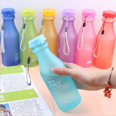 Plastic Matte Water Cup Drop-Resistant Pressurized Bottle Candy-Colored Jelly Water Cup