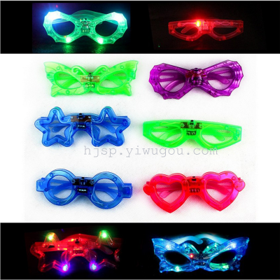 A variety of colorful heart-shaped star concert LED glasses bar Mask Wholesale