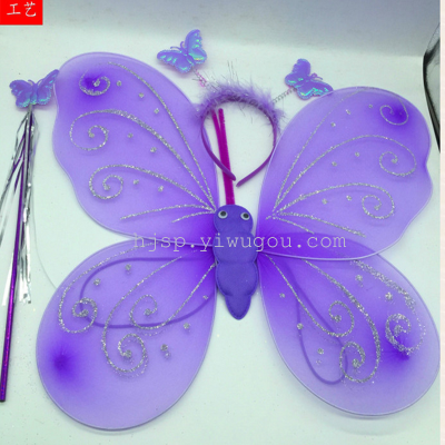 Single gold pink butterfly wings angel wings three pieces of the wholesale manufacturers of direct supply