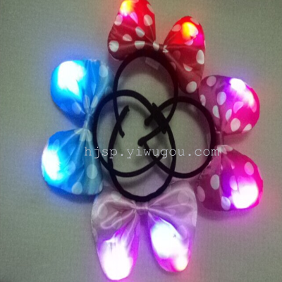 Party supplies light flash large Mickey headdress tie headband with light hair bow