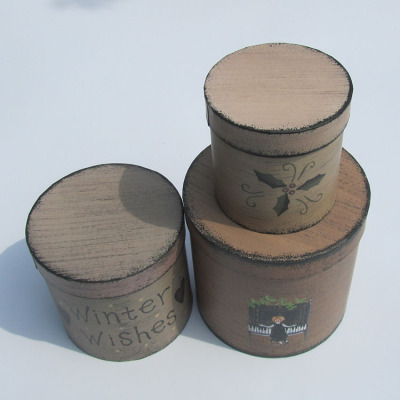 W9144 new style imitation pottery features a special pattern round barrel gift box paper packaging box acceptance box 3
