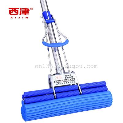 606 mop Xjin soft head rubber cotton mop stainless steel double roller rubber cotton mop can expand and absorb water