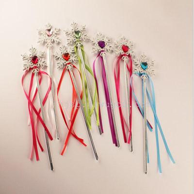 The snow and silver ribbon children plastic wand snow romance fairy wand