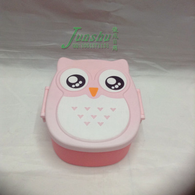 The owl cartoon type seal box lunch box lunchbox fruit box