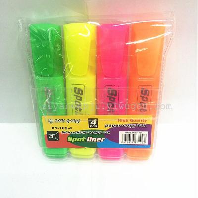 Fluorescent Pen 4 PVC Bag Key Pen Marker