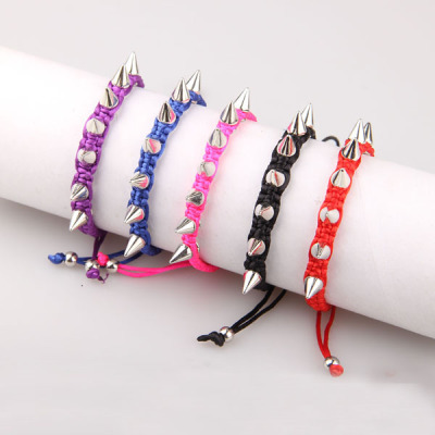 Europe and the United States fashion punk rivet hand woven Bracelet