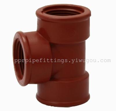 tee ,pipe fittings,  red and brown