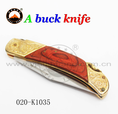 Buck knife A folding knife color wooden handle knife die casting alloy cutter