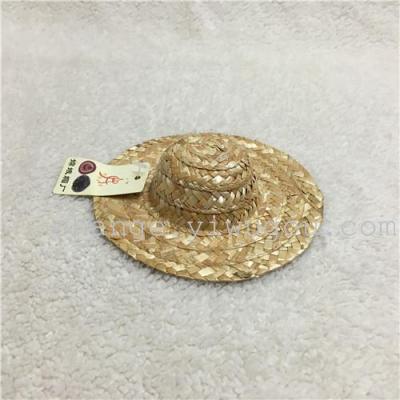 Pet toy hats Cap small straw hat straw grass nest small straw doll hats hats