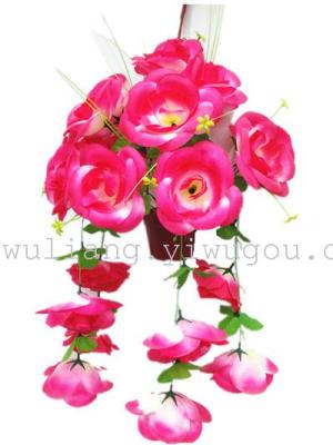 Home Furnishing interior decoration imitation genuine rose plant hanging blue rose tea wholesale 22