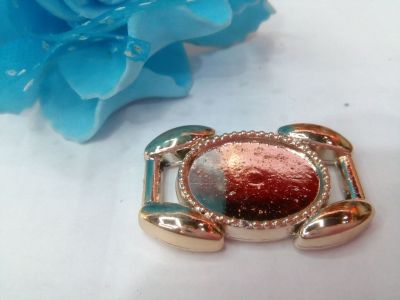 Factory direct sales shoes buckle accessories plating rose gold base set with imitation pearl acrylic beads