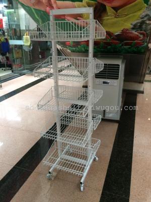 Movable Display Stand Bread Cage Jewelry Rack Five-Layer Net Rack Promotion Rack