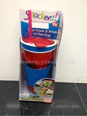 Snackeez Cup, Beverage and Snack Isolation Cup, One-Piece Cup