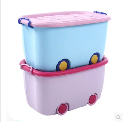Extra large children's packing box with extra thick plastic baby toys packing box with wheel cartoon box.