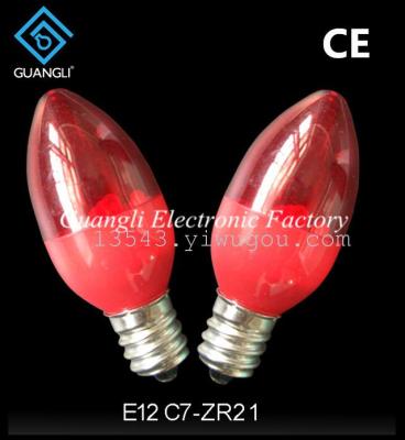 E12 color light bulb, candle light bulbs, plastic light bulbs, decorative light bulbs,screw caliber bulb  