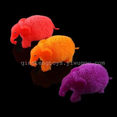 Manufacturers direct flash maomao ball TPR plastic toys with lights elephant
