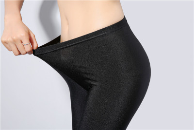 Color gloss pants wearing female seven pants thin skinny Stretch Leggings Pants 7