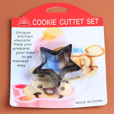 Three-Dimensional Cookie Cutter Die Small 3-Piece Stainless Steel DIY Cake Mold Kitchen Baking Gadget