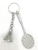 Metal badminton key chain special wholesale Mini craft badminton key ring badminton