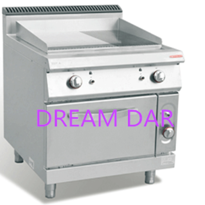 Gas stove with oven grilled half pit    oven