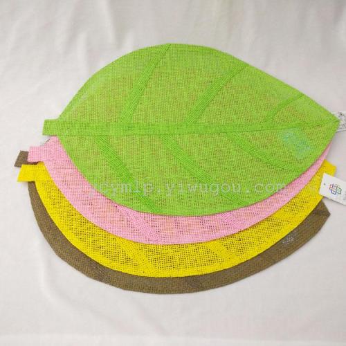 kindergarten decoration papyrus hanging mat leaves heat insulation coaster hand-knitted placemat