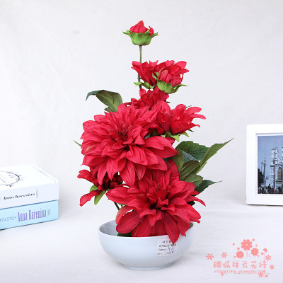 The peony flower simulation flower pot set set the living room decoration decoration flowers