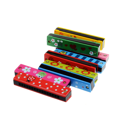 Manufacturers Direct Wooden 16 Hole Harmonica Orff Early Education Musical Instruments Children Toys Wholesale