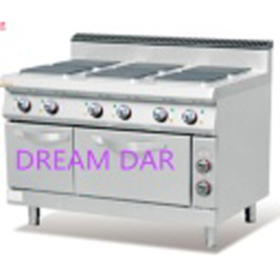 Six electric cooking stove with oven oven cabinet cooker kitchen equipment