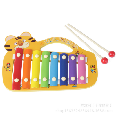 The Children 's education early education enlightening music would AIDS wooden Children animal portable eight - tone hand percussion toys wholesale