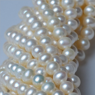 5-6mm punch pearl nearly Circle Necklace semi-finished materials wholesale