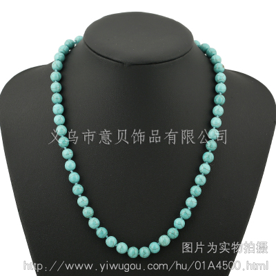 [Italy] Coral Bay natural turquoise necklace bead shaped Turquoise Necklace factory direct