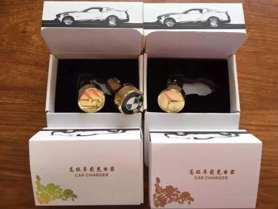 The new car charger 24 carat gold logo dual USB car charger explosion