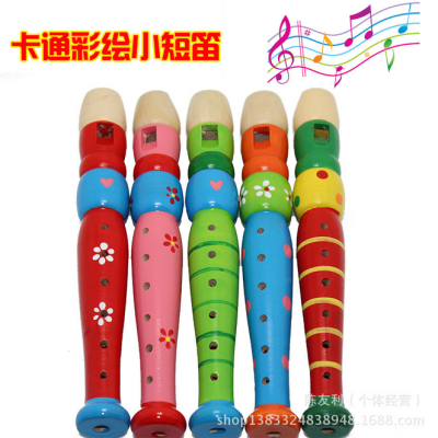 Manufacturers Direct Orff Musical Instruments wooden colored small Piccolo Children Educational Fun Toys Wholesale