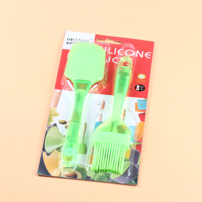 Silicone 2-Piece Silicone Scraper Silicone Brush Oil Brush Stirring Knife Factory Wholesale