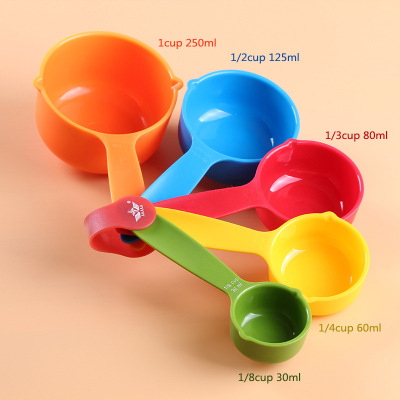 New 5-Piece Set Colorful Suit Combination Measuring Spoon with Scale Measuring Spoon Caddy Spoon Baking Tool