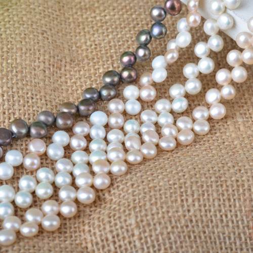 5-6mm Natural pearl Necklace 28 Hole Flat Piece Pearl Material Wholesale