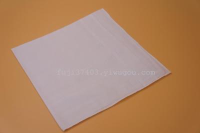 Pure white 100% cotton Woven strips handkerchief accept printing logo
