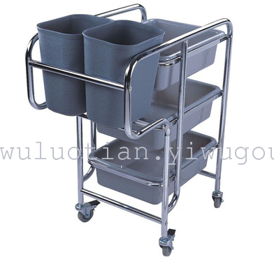 The dining car closed stainless steel collection vehicle three thicker trolley Hotel Restaurant