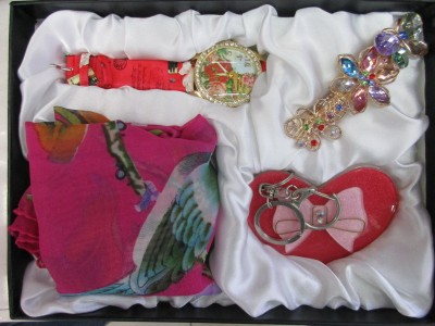 Ms. JESOU watch silk scarf gift set fashion jewelry set 4 pieces