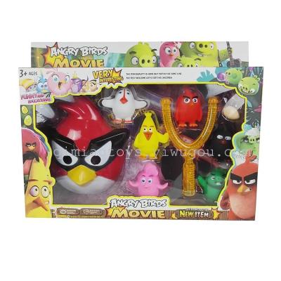 Angry birds movie mask set toys with light slingshot
