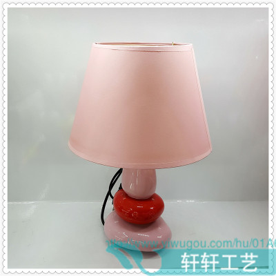 Creative desk lamp bedroom bedside study living room decorative lights imitation stone color ceramic lamp