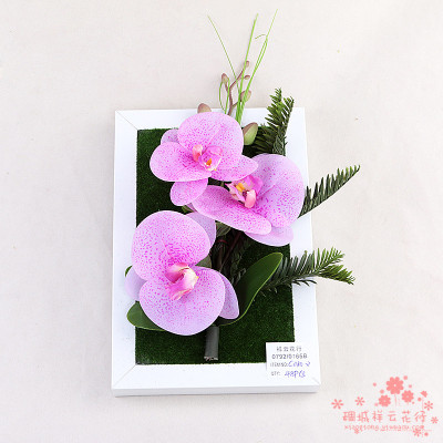 The simulation of butterfly orchid artificial flowers immortalized Home Furnishing creative flower wall photo frame