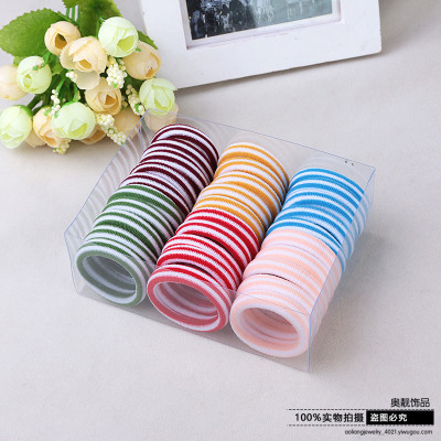 High elastic stripe towel ring seamless hair rope ring Tousheng rubber band durable flower