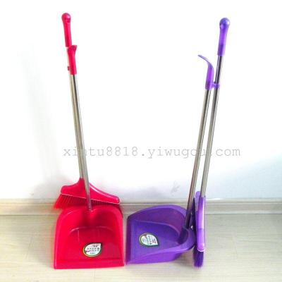 Factory Direct Sales Stainless Steel Handle Broom Plastic Dustpan Broom High Quality Broom Dustpan Set Combination