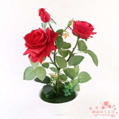 High simulation flower rose flowers living room table Home Furnishing decorative flower ornaments
